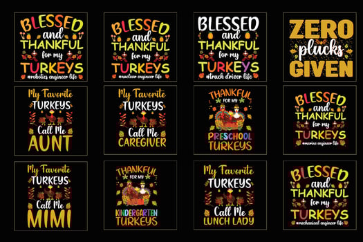 Thanksgiving t shirt bundle, Set of Thanksgiving t-shirt vector