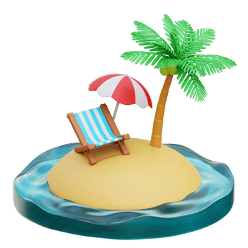 Tropical Island 3d Icon Illustrations png