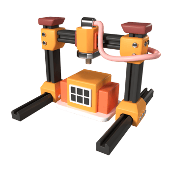 Architecture 3D Printer 3D Illustration Icon png