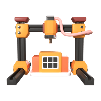 Architecture 3D Printer 3D Illustration Icon png
