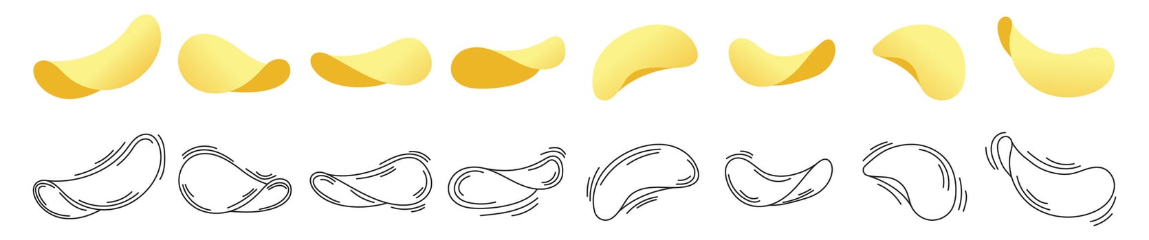potato chips vector snack isolated icon potato crisps