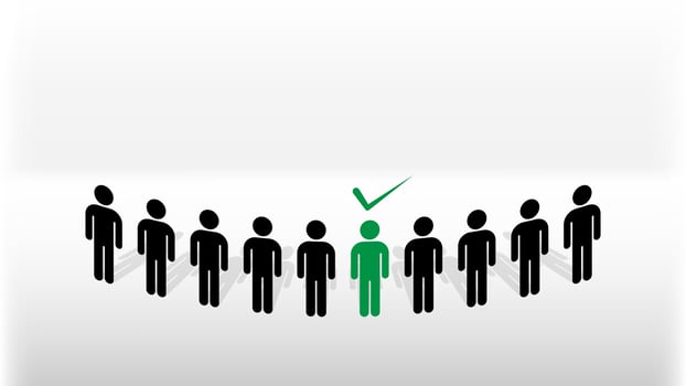 Human Resources concept choosing the perfect candidate for the job vector