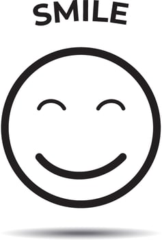 Smile icon, illustration on white background vector