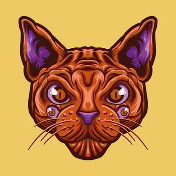 Sphynx Cat Head mascot amazing illustration for your branding business vector