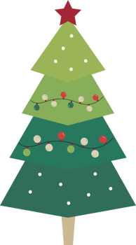 Christmas tree illustration isolated png