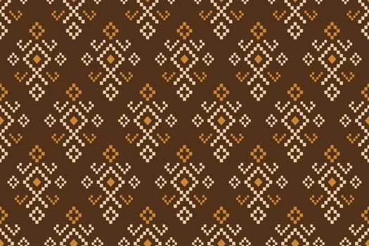 Nature vintages cross stitch traditional ethnic pattern paisley flower Ikat background abstract Aztec African Indonesian Indian seamless pattern for fabric print cloth dress carpet curtains and sarong vector