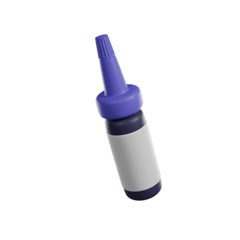 Eye drop or ear drop bottle. 3D render icon png