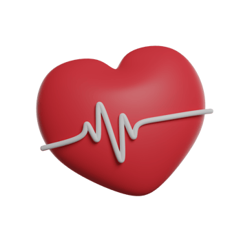 Heart beat 3D render icon png