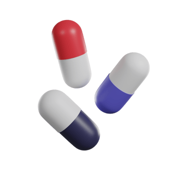 Medicine capsules 3D render icon png