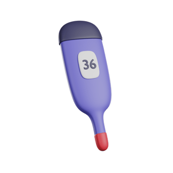 Electronic medical thermometer 3D render icon png