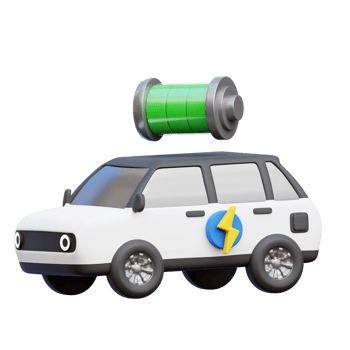 Electric Car 3d Icon Illustrations png
