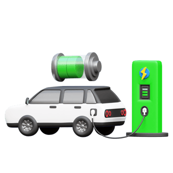Electric Car Charging 3d Icon Illustrations png