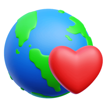Love Earth 3d Icon Illustrations png