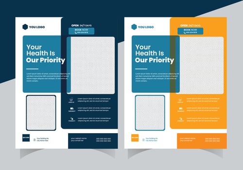 Professional Medical Service Flyer Template vector