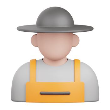 3d rendering farmer isolated useful for agriculture, technology, smart farm and innovation design png