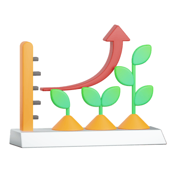3d rendering grow plant isolated useful for agriculture, technology, smart farm and innovation design png