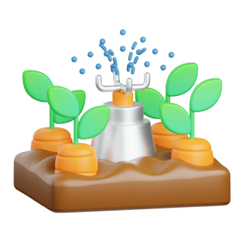 3d rendering sprinkler isolated useful for agriculture, technology, smart farm and innovation design element png