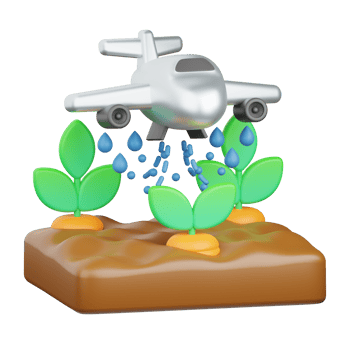 3d rendering watering plants isolated useful for agriculture, technology, smart farm and innovation design element png