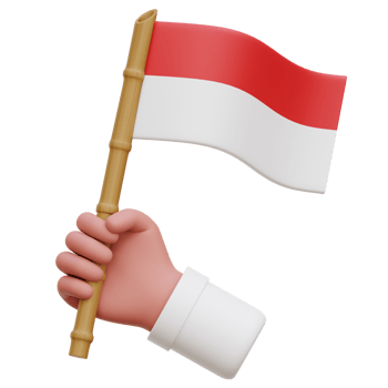 Hand Holding Indonesia Flag 3d Icon Illustrations png