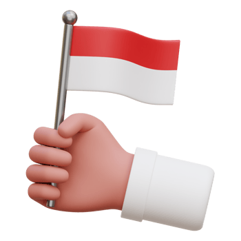 Hand Holding Indonesia Flag 3d Icon Illustrations png