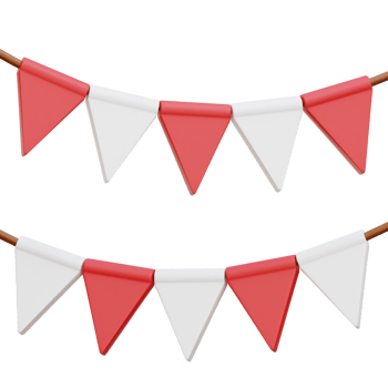 Indonesia Flag Garland 3d Icon Illustrations png