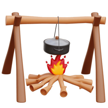 Camp Cooking 3d Icon Illustrations png