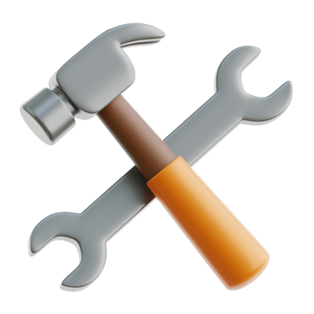 Hammer and Wrench 3d Icon Illustrations png