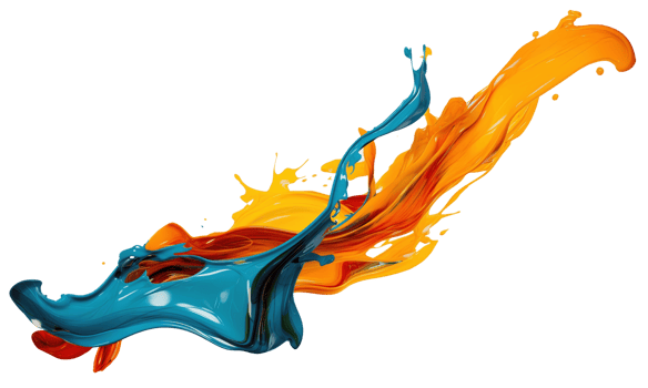 AI Generative. colorful paint 3d splash. Isolated element on the transparent background. High quality Illustration. png