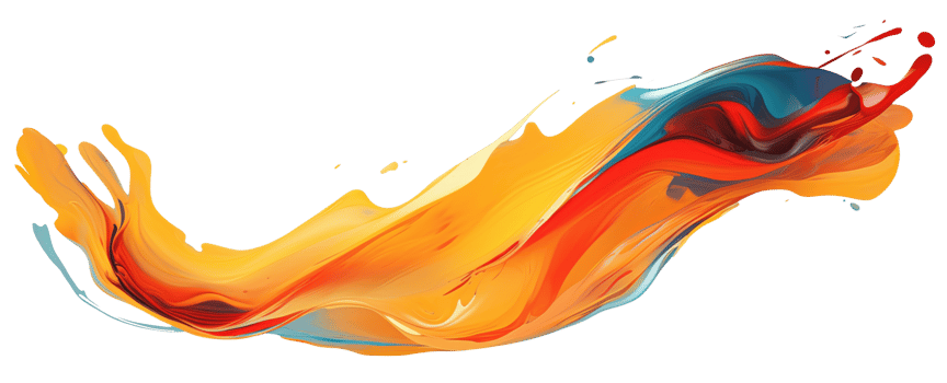 AI Generative. Colorful paint 3d splash. Isolated element on the transparent background. High quality Illustration. png