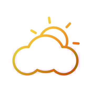 Weather icon gradient yellow orange summer beach symbol illustration. vector