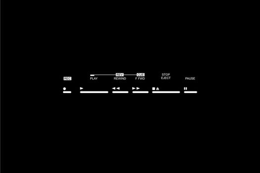 Silhouette of the Tape Deck Buttons, Records, Play, Fast, Forward, Rewind, Stop, Eject, and Pause. Vector Illustration