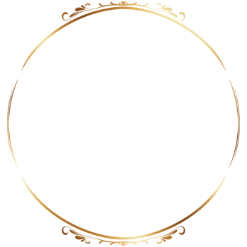 Gold circle frame png