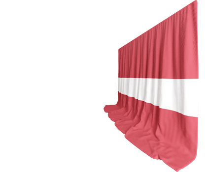 Latvian Flag Curtain in 3D Rendering Embracing Latvia's Cultural Richness png