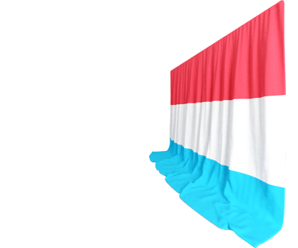 Luxembourg Flag Curtain in 3D Rendering Celebrating Luxembourg's Rich Heritage png