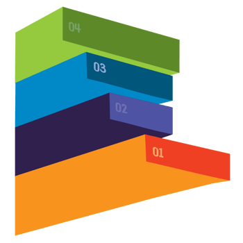 infographics business. 4 steps multi coloured to success. png