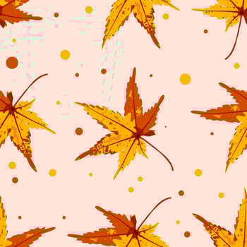 autumn dry leaves red confetti sprinkles spots orange yellow red seamless pattern warm autumn season background vector
