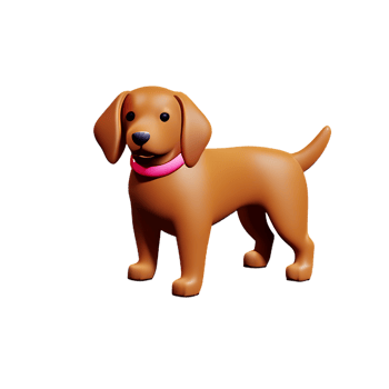 puppy 3d rendering icon illustration png