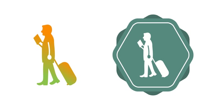 Walking with Luggage Vector Icon