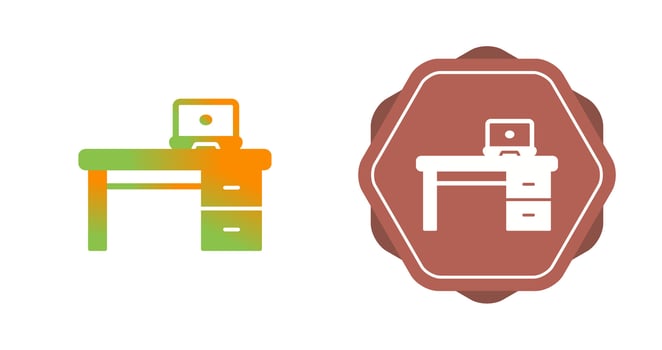 Office Desk Vector Icon