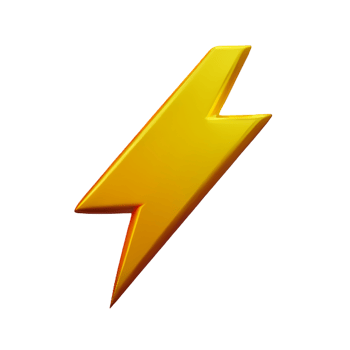 lightning bolt 3d rendering icon illustration png