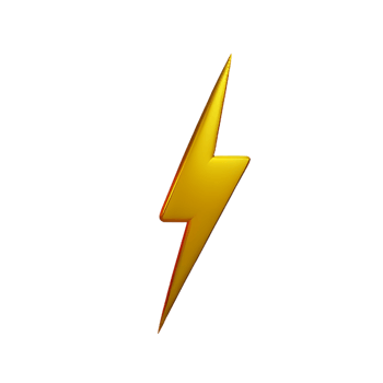 lightning bolt 3d rendering icon illustration png