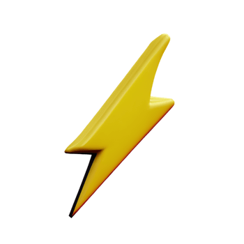 lightning bolt 3d rendering icon illustration png