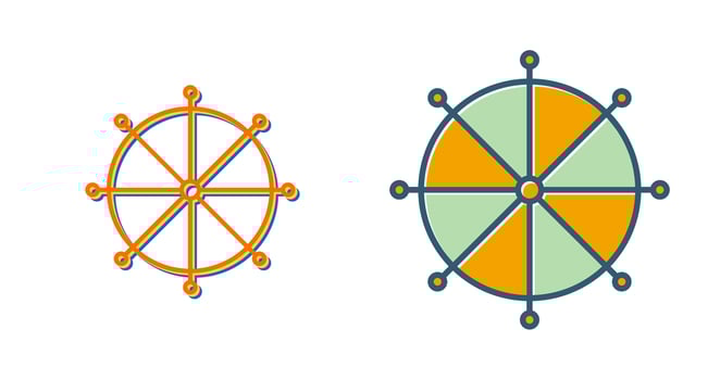 Ship Helm Vector Icon
