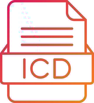 ICD File Format Icon vector