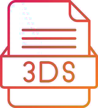 3DS File Format Icon vector