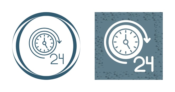 24 Hours Vector Icon