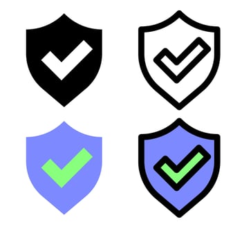 flat design shield icon with checklist in the middle, suitable for security illustrations vector