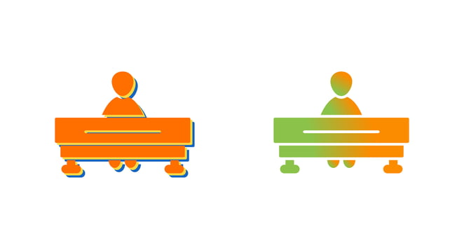 Student sitting in cllass Vector Icon