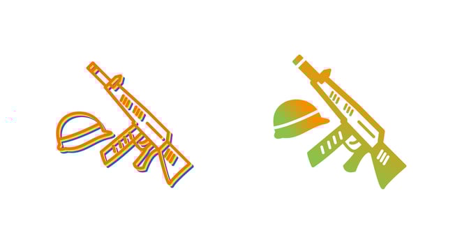 Gun and Helmet Vector Icon