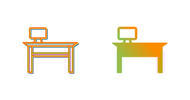 Office Desk Vector Icon